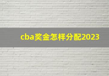 cba奖金怎样分配2023