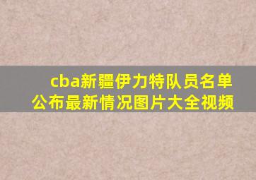 cba新疆伊力特队员名单公布最新情况图片大全视频