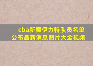 cba新疆伊力特队员名单公布最新消息图片大全视频