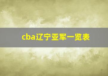 cba辽宁亚军一览表