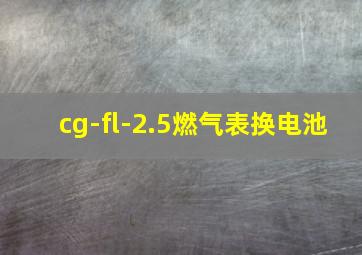 cg-fl-2.5燃气表换电池