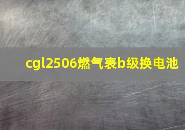 cgl2506燃气表b级换电池