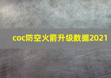 coc防空火箭升级数据2021