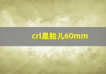 crl是胎儿60mm