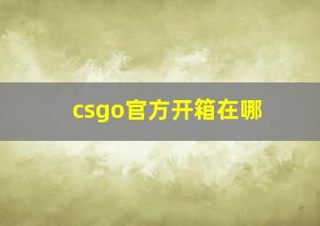 csgo官方开箱在哪