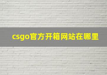 csgo官方开箱网站在哪里