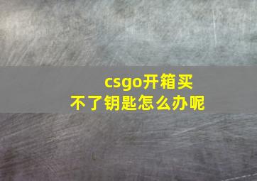 csgo开箱买不了钥匙怎么办呢