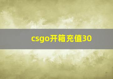 csgo开箱充值30