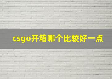 csgo开箱哪个比较好一点