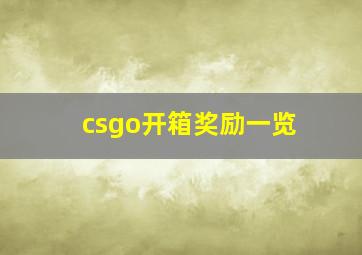 csgo开箱奖励一览