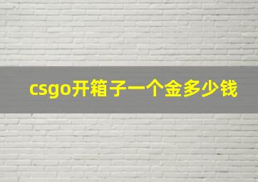 csgo开箱子一个金多少钱