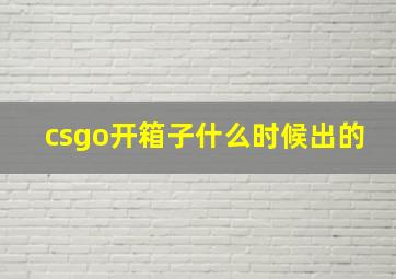 csgo开箱子什么时候出的