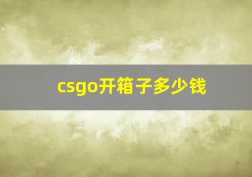 csgo开箱子多少钱