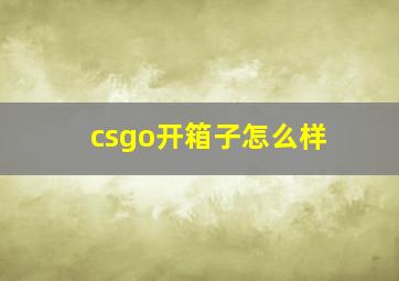 csgo开箱子怎么样