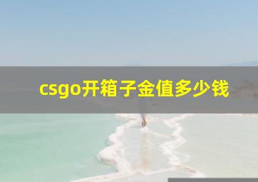 csgo开箱子金值多少钱