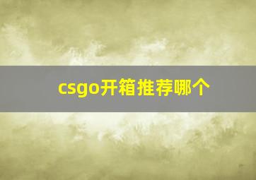 csgo开箱推荐哪个