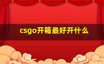 csgo开箱最好开什么