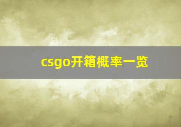 csgo开箱概率一览