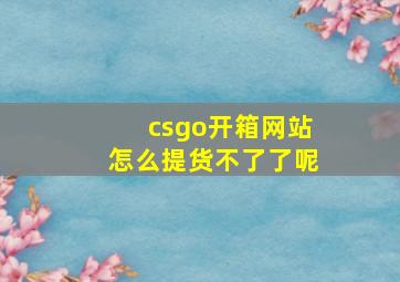 csgo开箱网站怎么提货不了了呢