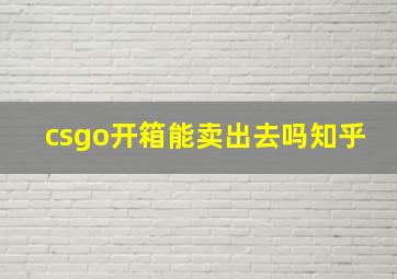 csgo开箱能卖出去吗知乎