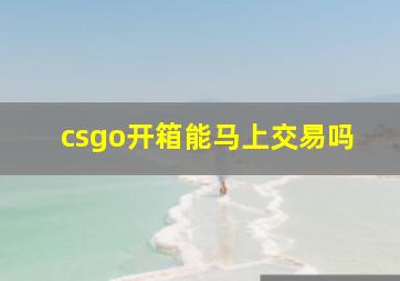 csgo开箱能马上交易吗