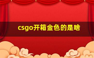 csgo开箱金色的是啥