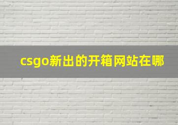 csgo新出的开箱网站在哪