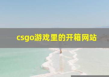 csgo游戏里的开箱网站