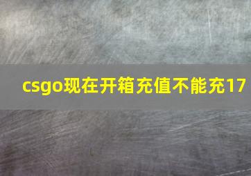 csgo现在开箱充值不能充17