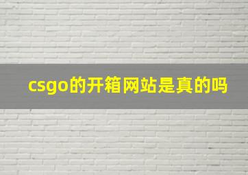 csgo的开箱网站是真的吗