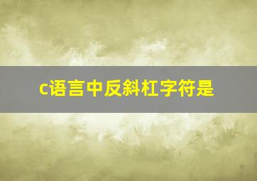 c语言中反斜杠字符是