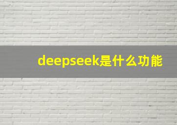 deepseek是什么功能