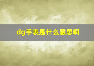 dg手表是什么意思啊