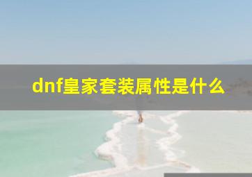 dnf皇家套装属性是什么