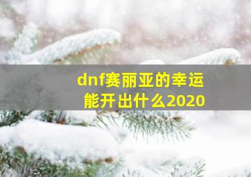 dnf赛丽亚的幸运能开出什么2020