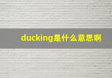 ducking是什么意思啊