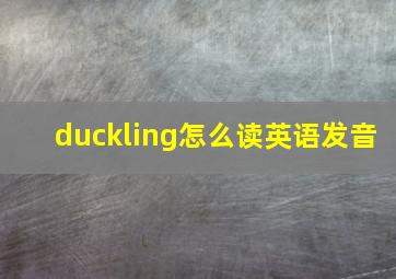 duckling怎么读英语发音