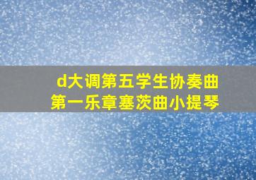 d大调第五学生协奏曲第一乐章塞茨曲小提琴