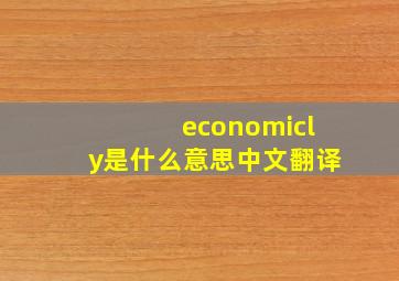 economicly是什么意思中文翻译