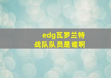 edg瓦罗兰特战队队员是谁啊