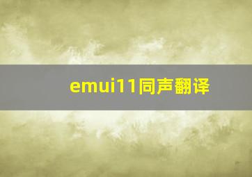 emui11同声翻译