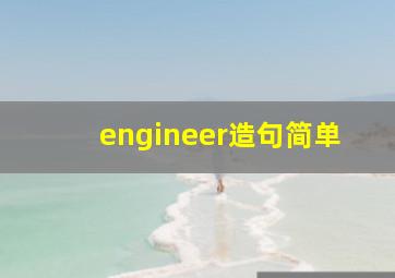 engineer造句简单