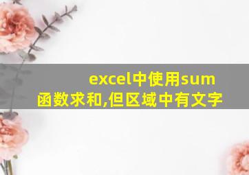 excel中使用sum函数求和,但区域中有文字