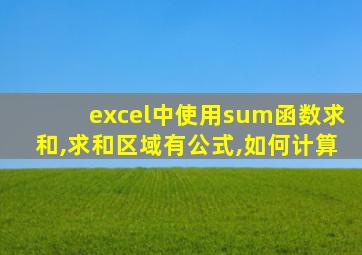 excel中使用sum函数求和,求和区域有公式,如何计算