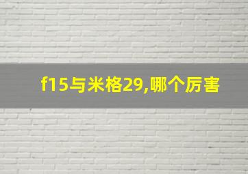 f15与米格29,哪个厉害