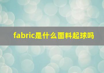 fabric是什么面料起球吗