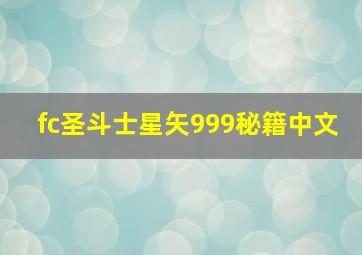 fc圣斗士星矢999秘籍中文