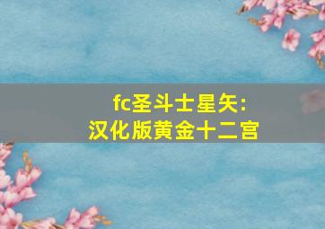 fc圣斗士星矢:汉化版黄金十二宫