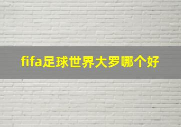 fifa足球世界大罗哪个好