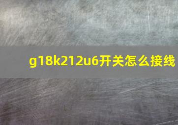 g18k212u6开关怎么接线